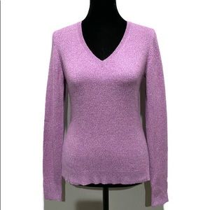 Ann Taylor 100% Cashmere V-Neck Sweater, Size XS, Lavender